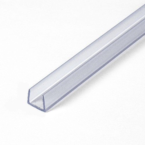 Clear 3/8-in Rigid PVC Flat Bottom U Clear Plastic U-Channel/C-Channel 46-in Lengths (Pack of 3)