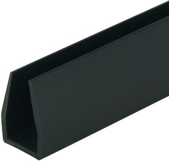 Black 3/8-in Rigid PVC Plastic U Channel C Channel 96-in Lengths (Pack of 13 Pieces, 104-ft Total)