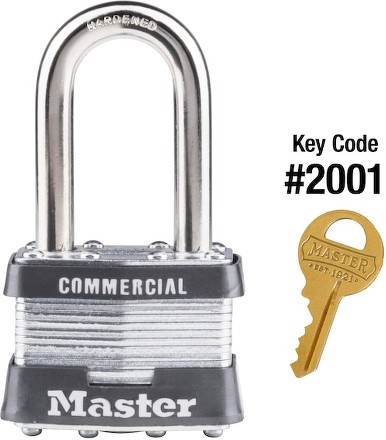 Commercial Keyed padlock , 1-3/4-in Wide x 1-1/2-in Shackle, Keyed alike to 2001 Key Code