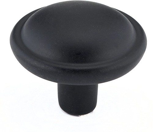 1-1/8-in Matte Black Iron Round Traditional Cabinet Knob