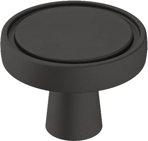 Destine 1-3/8-in Matte Black Round Contemporary Cabinet Knob