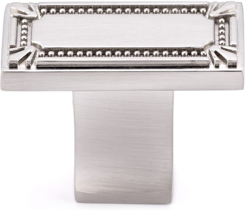 Brossard 1-11/16-in Brushed Nickel Rectangular Traditional Cabinet Knob