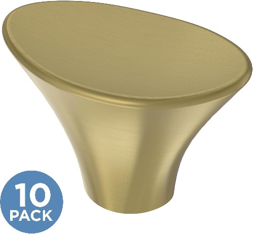 Waters Edge 1-7/16-in Brushed Brass Round Cabinet Knob 10 -Pack