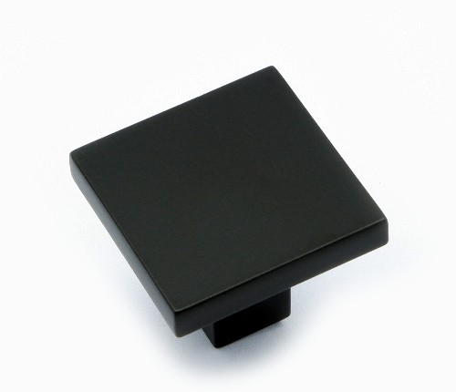 1-3/16-in Matte black Square Contemporary Cabinet Knob