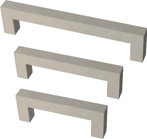 Square Satin Nickel 3 Piece Cabinet Hardware Collection