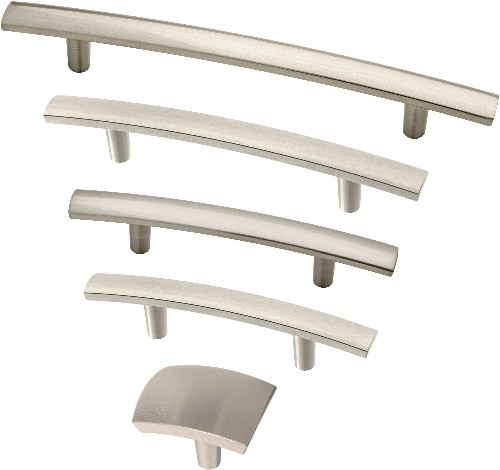 Caroline Satin Nickel 5 Piece Cabinet Hardware Collection