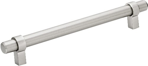 6-1/4-in , 160mm Center to Center Brushed Nickel Rectangular Bar Drawer Pulls