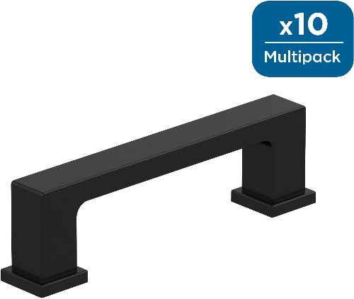 Bridgeport 3-in , 76mm Center to Center Matte Black Cylindrical Bar Drawer Pull 10 -Pack