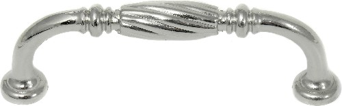 French Twist 3-in , 76mm Center to Center Polished Nickel Cylindrical Handle Drawer Pull