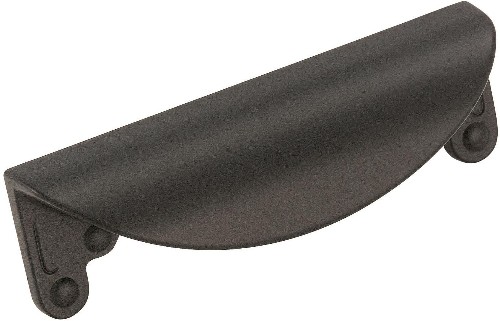 Inspirations 3-in , 76mm Center to Center Matte Black Rectangular Cup Drawer Pulls