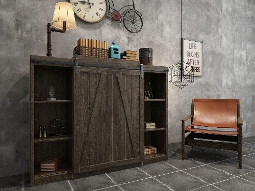 60-in Matte Black Indoor J-strap Single Barn door hardware kit