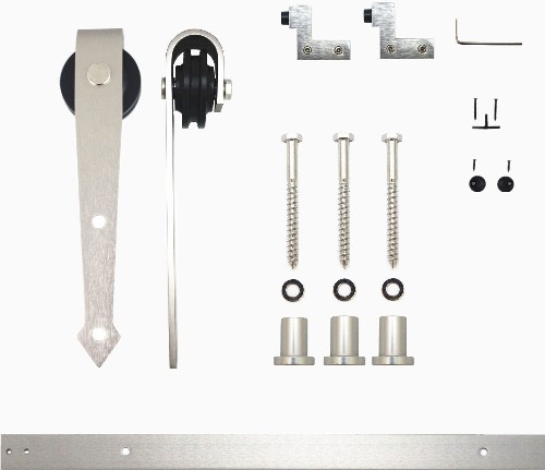 48-in Brushed Brushed Nickel Indoor Arrow Single Barn door hardware kit