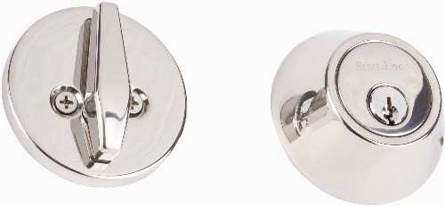 Deadbolts Polished Chrome Single Cylinder Deadbolt