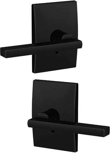 Custom Latitude - Century Matte Black Interior Hall/Closet Dummy Door Handle