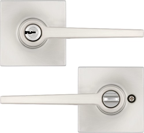 Dallas Satin Nickel Exterior Keyed Entry Door Handle