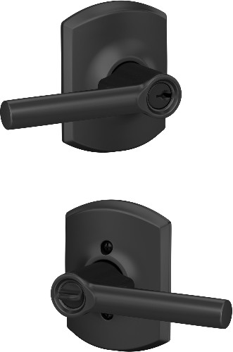 Broadway-Greenwich Matte Black Exterior Keyed Entry Door Handle