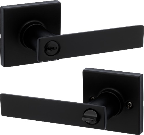 Kinross Matte Black Exterior Keyed Entry Door Handle