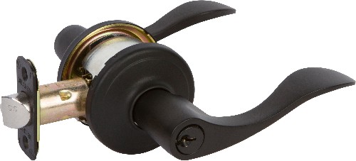 Grade 2 Lashbrook Matte Black Interior or Exterior Keyed Entry Door Handle