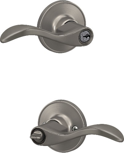 Kenley Satin Nickel Exterior Keyed Entry Door Handle