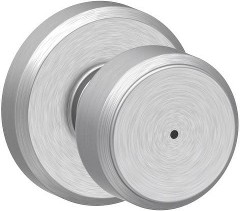 Bowery - Greyson Satin Chrome Interior Bed/Bath Privacy Door Knob