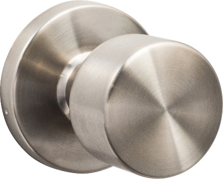 Ridgecrest Modern Bergen-Round Satin Stainless Interior or Bed/Bath Hall/Closet Passage Door Knob
