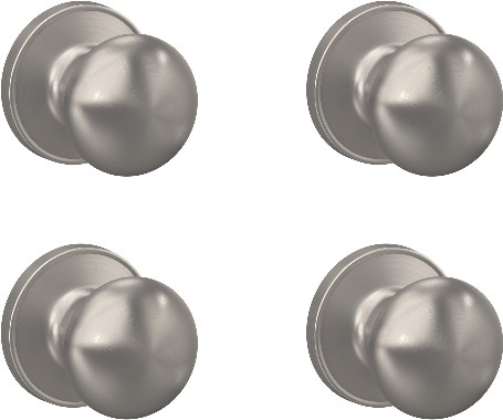 Marwood Satin Nickel Interior or Hall/Closet Passage Door Knob 4 -Pack