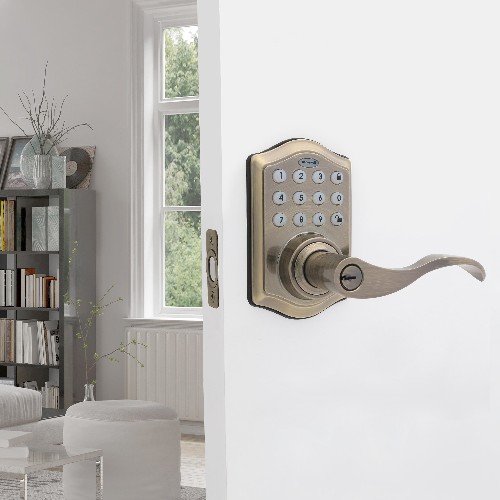 Antique Brass Electronic Handle and Keypad