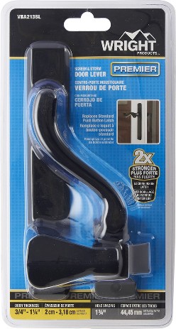 Black Lockable Screen/Storm door Replacement Handleset