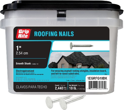 1-in Smooth Shank Electro-galvanized Roofing Nails 2440 -Per Box