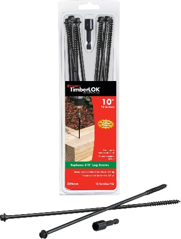 10-in Black Ecoat Hex -Head Exterior Structural wood screws 12 -Pack