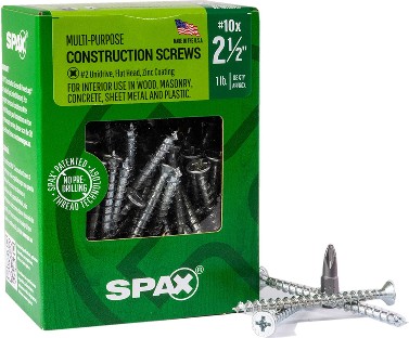 Multi-Material #10 x 2-1/2-in Zinc-plated Interior Construction screws ( 88 -Per Box )