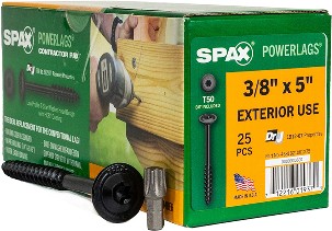 3/8-in x 5-in Black Coated Washer -Head Exterior Structural wood screws 25 -Pack