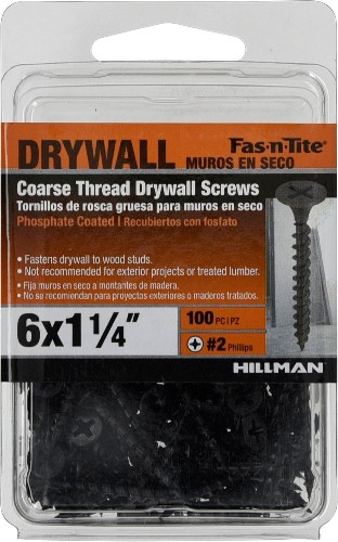 #6 x 1-1/4-in Flat Coarse Thread Drywall Screws 0.4-lb ( 100 -Pack )