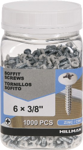 #6 x 3/8-in Phillips -Drive Standard Soffit Screws 1000 -Count