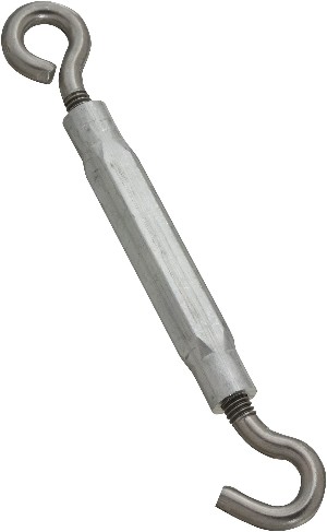 5/16-in x 9-in Aluminum/Stainless steel Hook and eye Turnbuckle