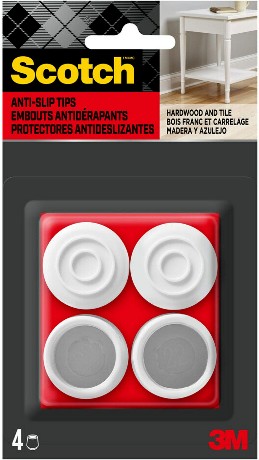 4 -Pack 7/8 in White Rubber Chair leg tips