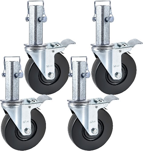 4PCs Scaffolding Swivel Casters 4 -Pack 5-in Rubber Swivel Caster
