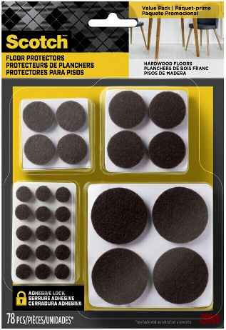 78 -Pack Assorted Brown Round Felt furniture pads