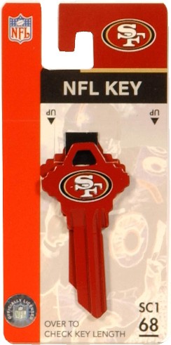 San Francisco 49ers Multicolored Decorative Key Brass House/Entry Key Blank