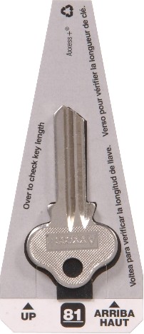 Silver #81 Brass House/Entry Key Blank