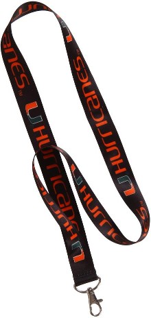 Miami Hurricanes Black and red Lanyard