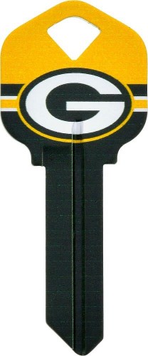Green Bay Packers Multicolored Sports Key Brass House/Entry Key Blank