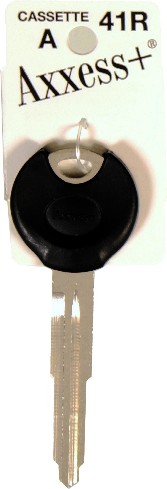 Silver/Black #41R Brass Automotive Key Blank