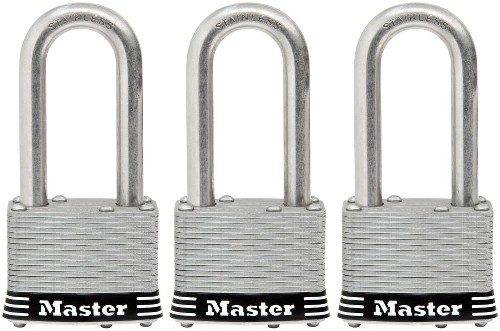 Stainless Steel Outdoor Keyed Padlock, 1-3/4-in Wide x 2-in Shackle Keyed Alike (3-Pack)