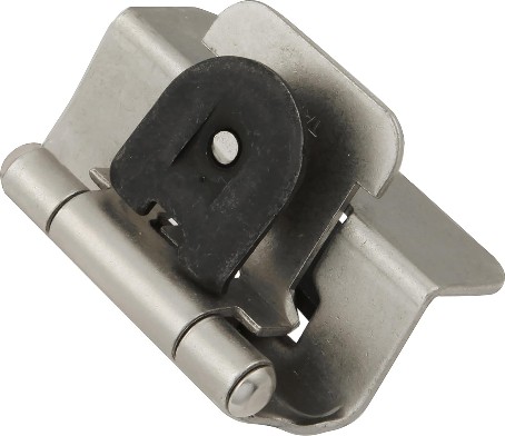 170-Degree 1/2-in Overlay Double demountable Semi-concealed Self-Closing Satin Nickel Cabinet Hinge, 10 Pair(s) 20 -Pieces