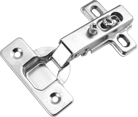 105-Degree Full Overlay Concealed Self-Closing Polished Nickel Cabinet Hinge, 10 -Pieces