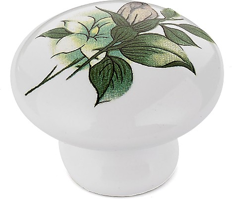 Bourges 1-3/8-in Green Flower Mushroom Transitional Cabinet Knob
