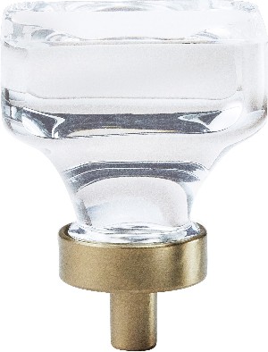Glacio 1-3/8-in Clear/Golden Champagne Square Contemporary Cabinet Knob