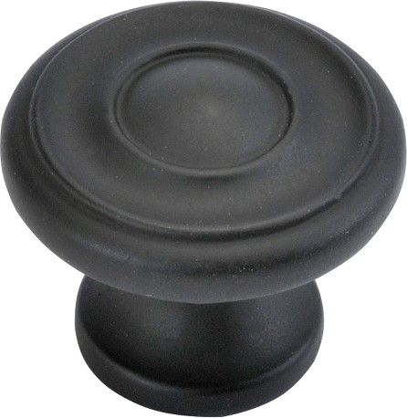 Cottage 1-1/4-in Matte Black Mushroom Farmhouse Cabinet Knob