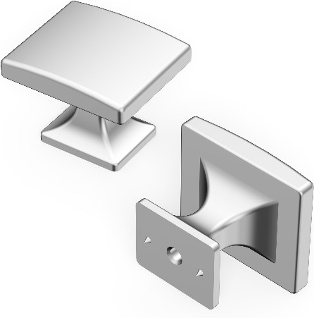 Forge Satin Nickel Rectangular Farmhouse Cabinet Knob 10 -Pack